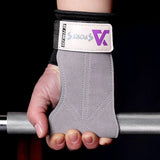 1 Pair 3-layers Cowhide Weight Lifting Grip Gloves