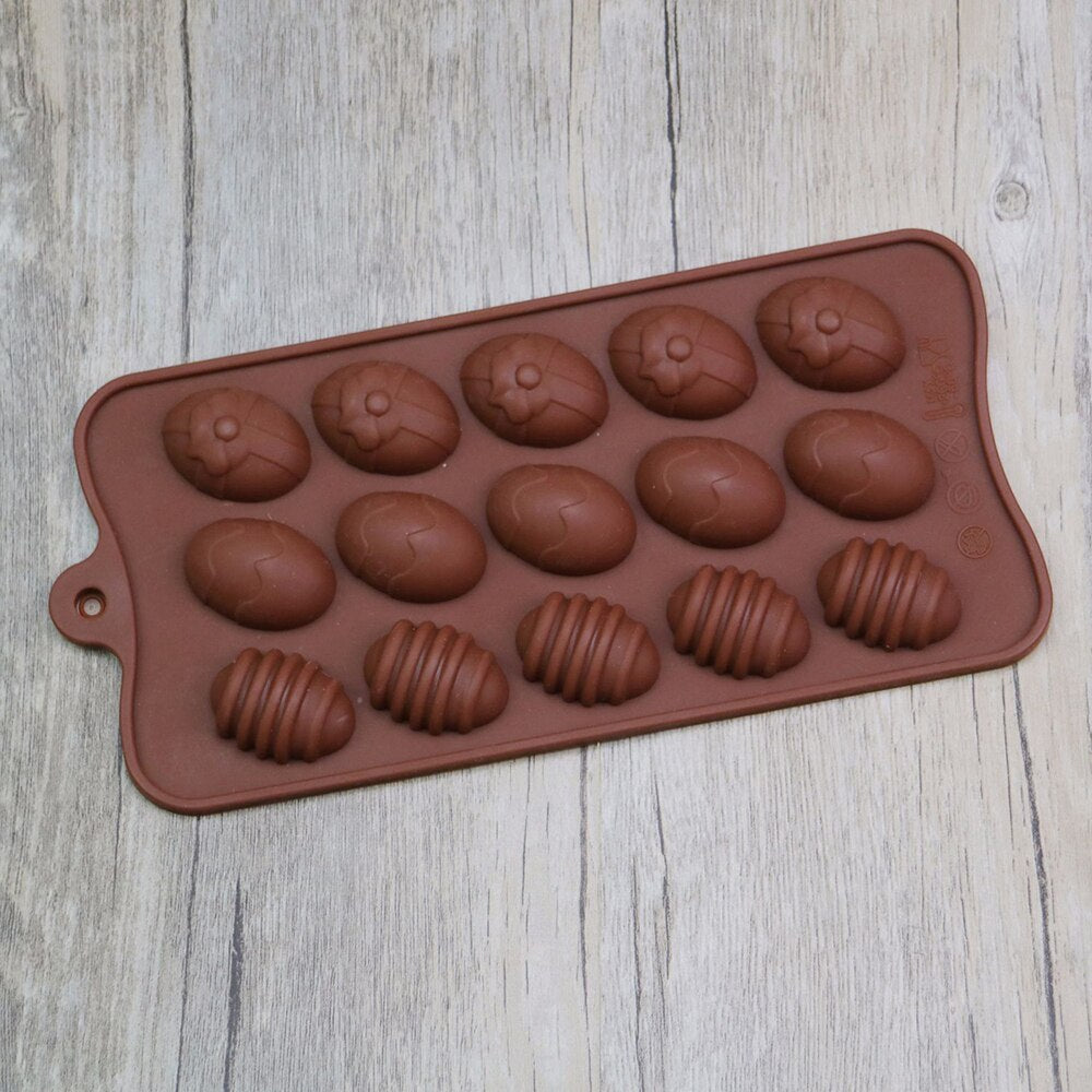 Easter Eggs Chocolate Silicone Mold.  Makes 15 Easter Eggs.