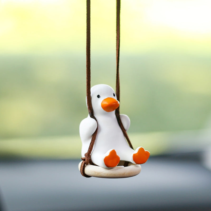 Car Rearview Mirror Ornaments Of Swinging Ducks.