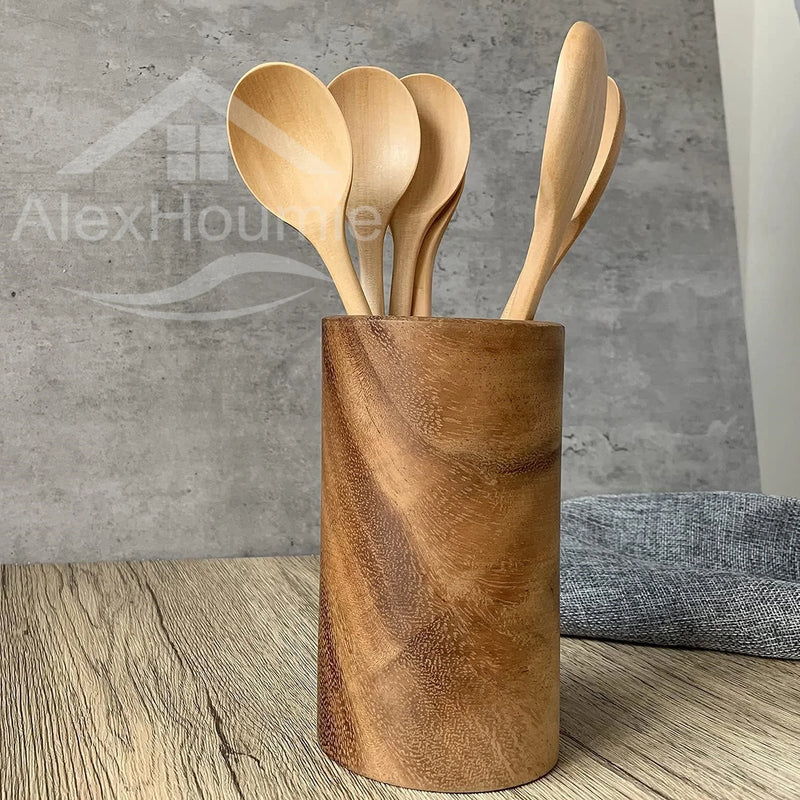 6 Piece  9 Inch Bamboo Mixing Spoons