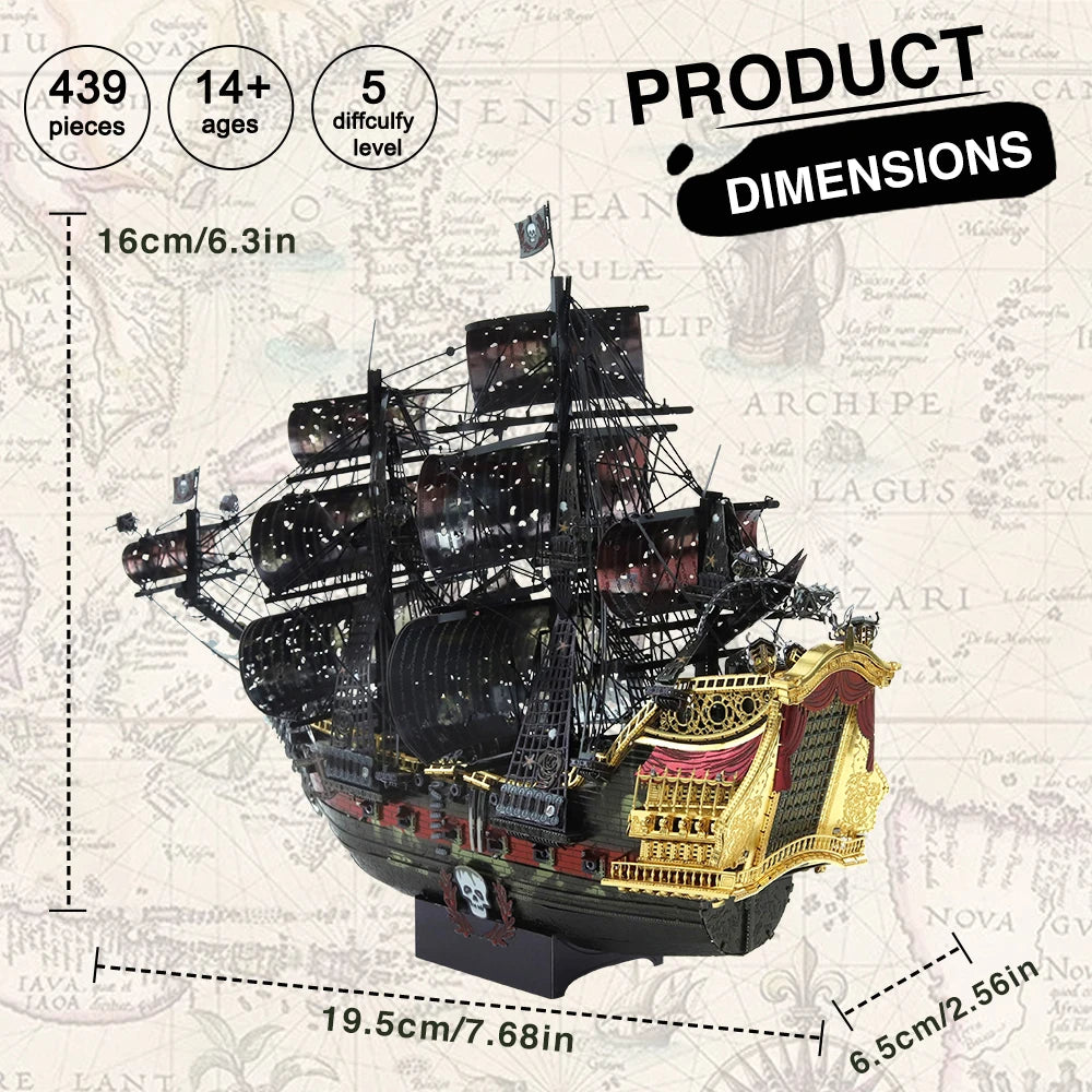 3D Metal Puzzle Model Of The Queen Anne's Revenge Pirate Ship