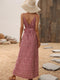 Elegant Sleeveless V Neck Maxi Dress With Slit on the Side.