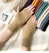 Women Or Men's Half Finger Soft Warm Wool Gloves