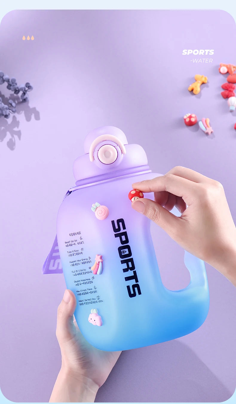 GIANXI  Plastic Sports Water Bottle With Straw
