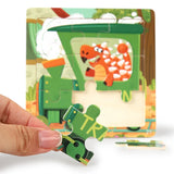 11x11cm Wooden 3d Cartoon Puzzle
