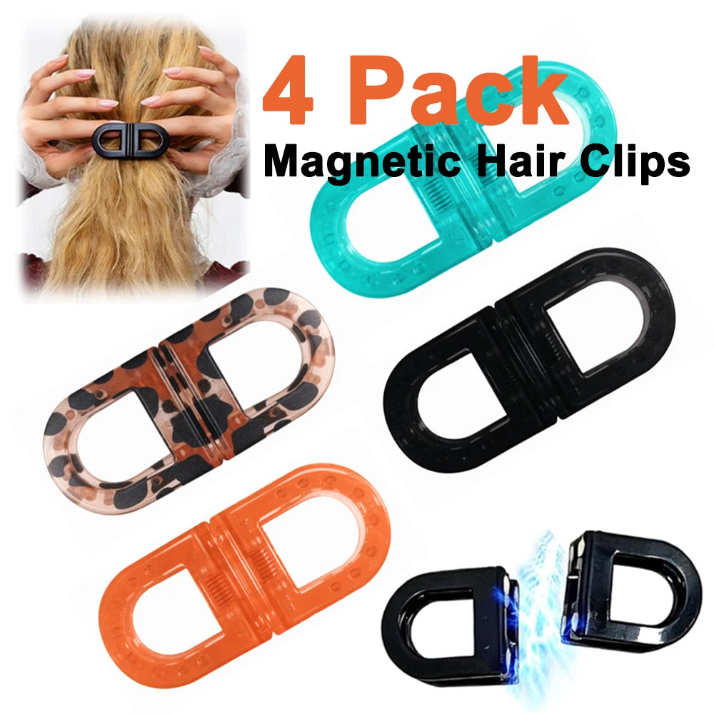 4 Pack Non -Slip Magnetic Hair Clips