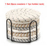 8pcs High-Temperature Resistant Woven Coaster Set With Holder