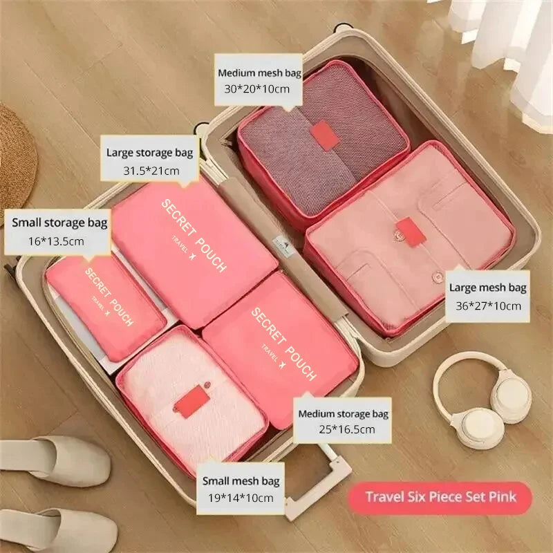 Men And Women's 6pcs Multifunction Waterproof Packing Cubes