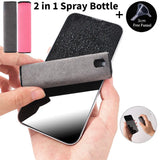 2in1 Microfiber Screen Cleaner Spray Bottle Set For Phones, Glasses Or Laptops