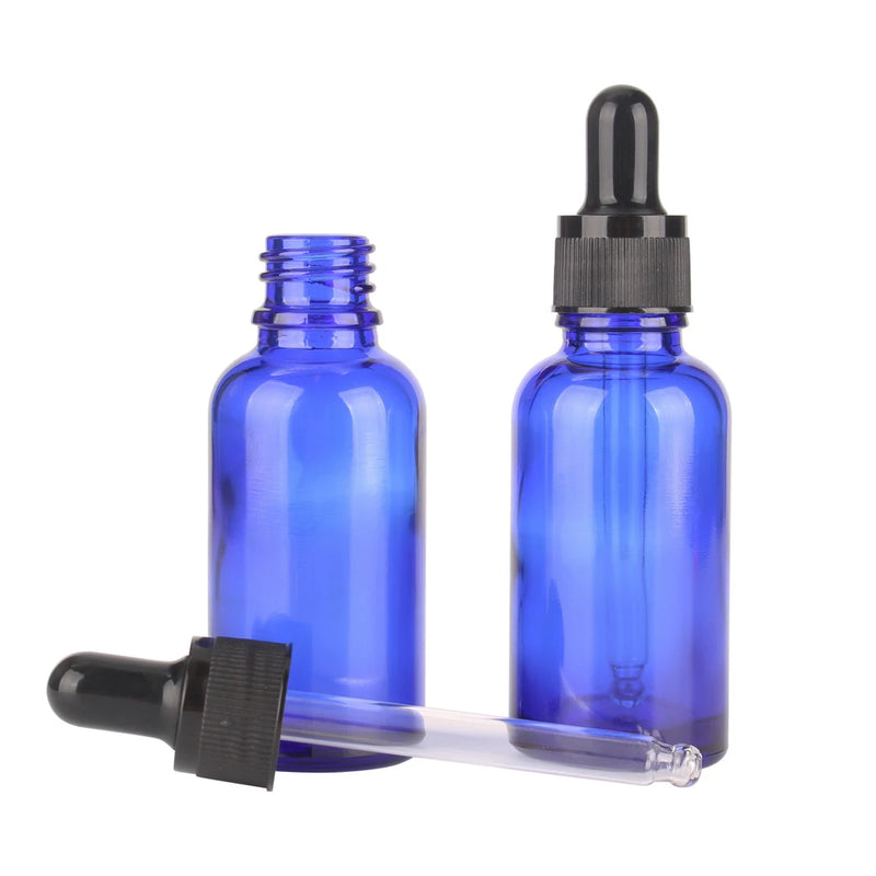 1 Pc 5ml 10ml 15ml 20ml 30ml 50ml Or 100ml Blue Glass Bottle With Dropper For Essential Oils