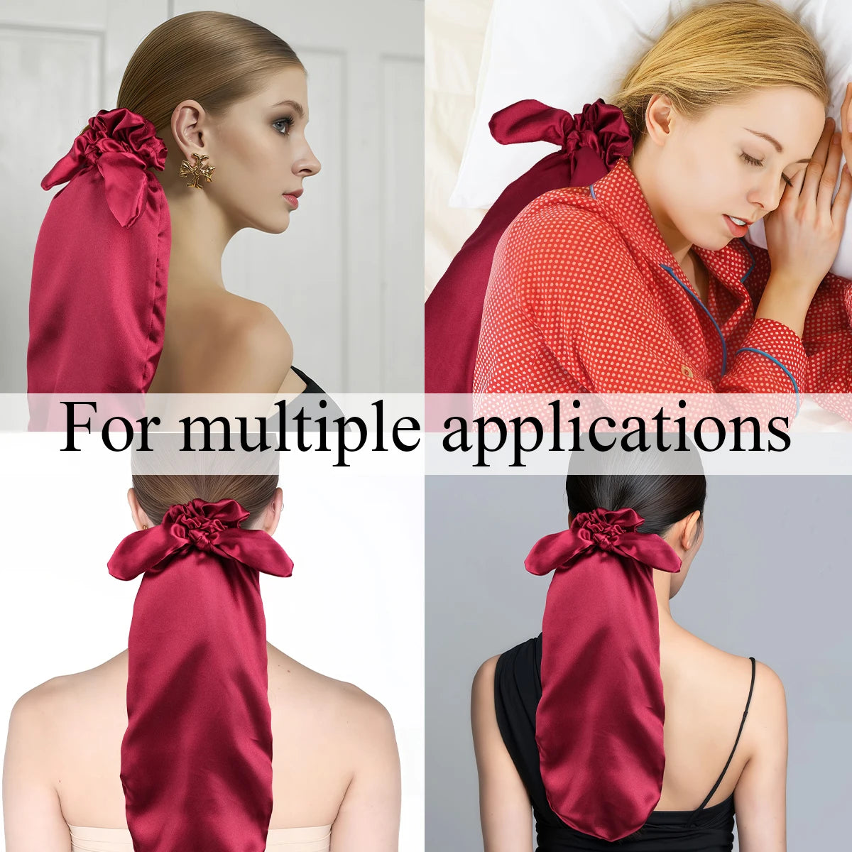 Ladies Satin Sleep Cap with Tie And Hairband