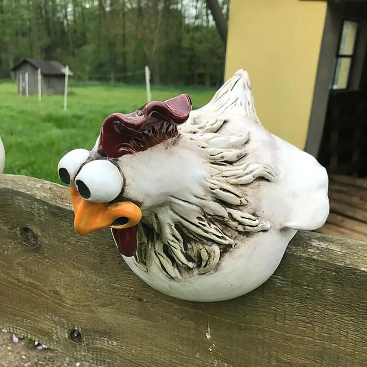 Resin Chicken Fence Decor