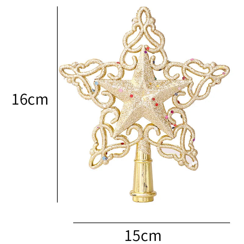 Plastic Five-pointed Star Snowflake Christmas Tree Top