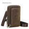 2023 Men's Leather Crossbody Bag With Mobile Phone Pouch.