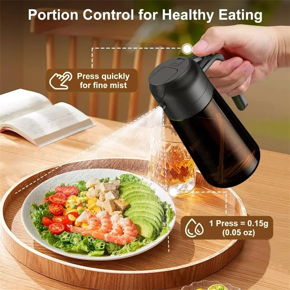 2-in-1 16 OZ Glass Leakproof Oil Sprayer & Dispenser For Cooking