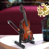 Decorative Mini Violin With Wooden Stand And Case