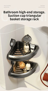 Wall-Mounted Triangle Suction Cup Bathroom Organizer