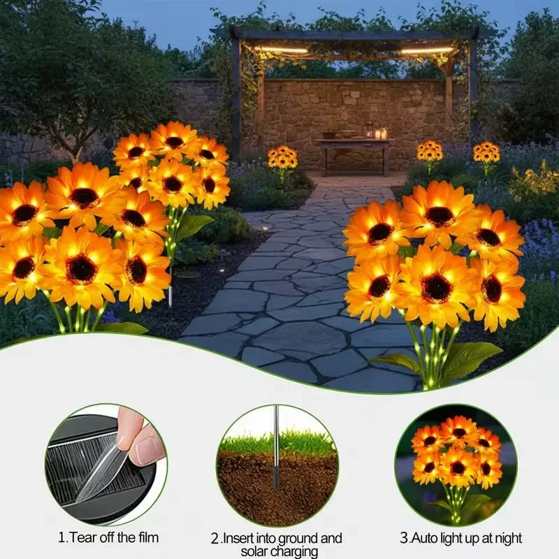 Solar Garden Sunflower Lights