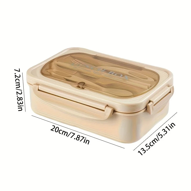 1pc Insulated Microwavable Sealed Lunch Box With Compartments