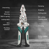 Multi-Functional 8-in-1 205mm Light weight Wire Stripping Folding Pliers