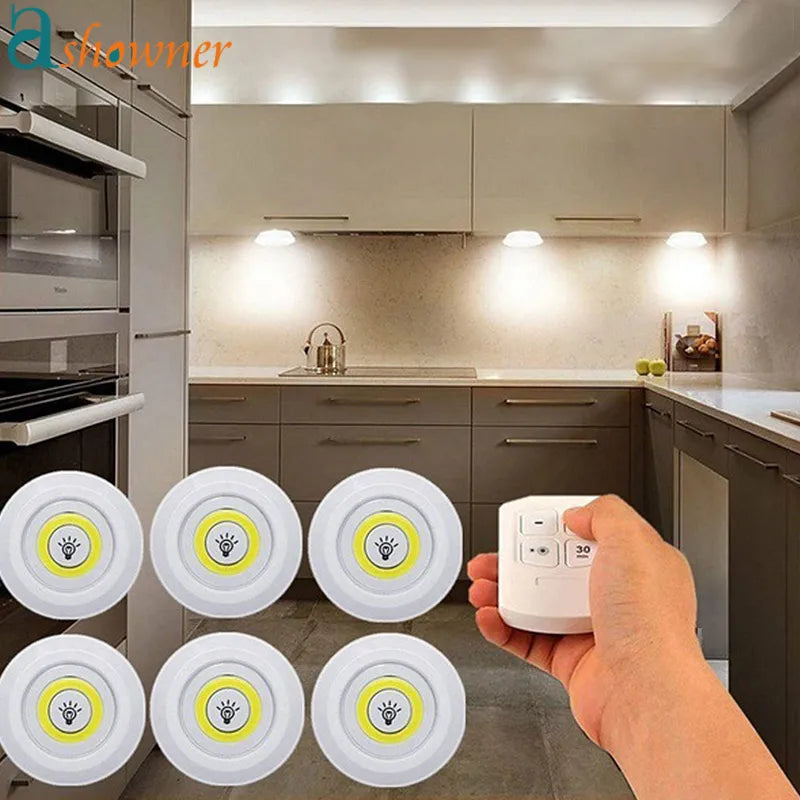 3W LED Wireless Remote Control Dimmable Wardrobe/Kitchen Nightlight.