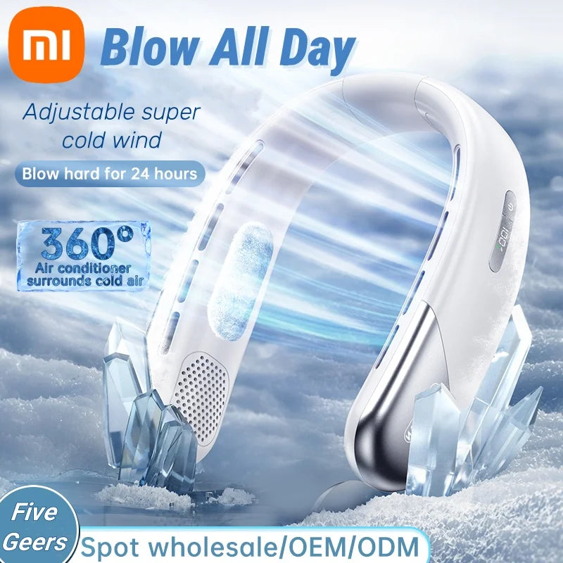 Xiaomi 5-speed 8000MAH Rechargeable Neck Fan With LED Digital Display