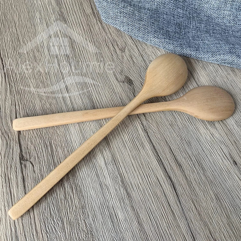 6 Piece  9 Inch Bamboo Mixing Spoons