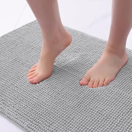 Kitinjoy Chenille Non-slip Washable Quick Drying Bath Mat