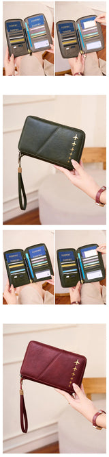 Women Or Men's RFID Multifunctional PU Leather Passport Wallet