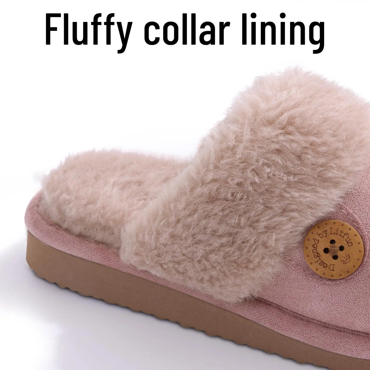 Evshine Women's Fur Plush Warm Slippers With Rubber Soles