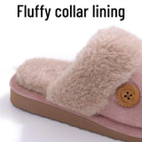 Evshine Women's Fur Plush Warm Slippers With Rubber Soles