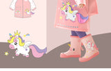 Children's Cartoon Raincoat With Backpack Space