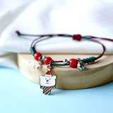 Christmas Pendant Charm Bracelet With Adjustable Rope.