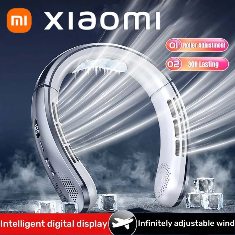 Xiaomi 8000mAh USB Rechargeable LED Digital Display Neck Fan