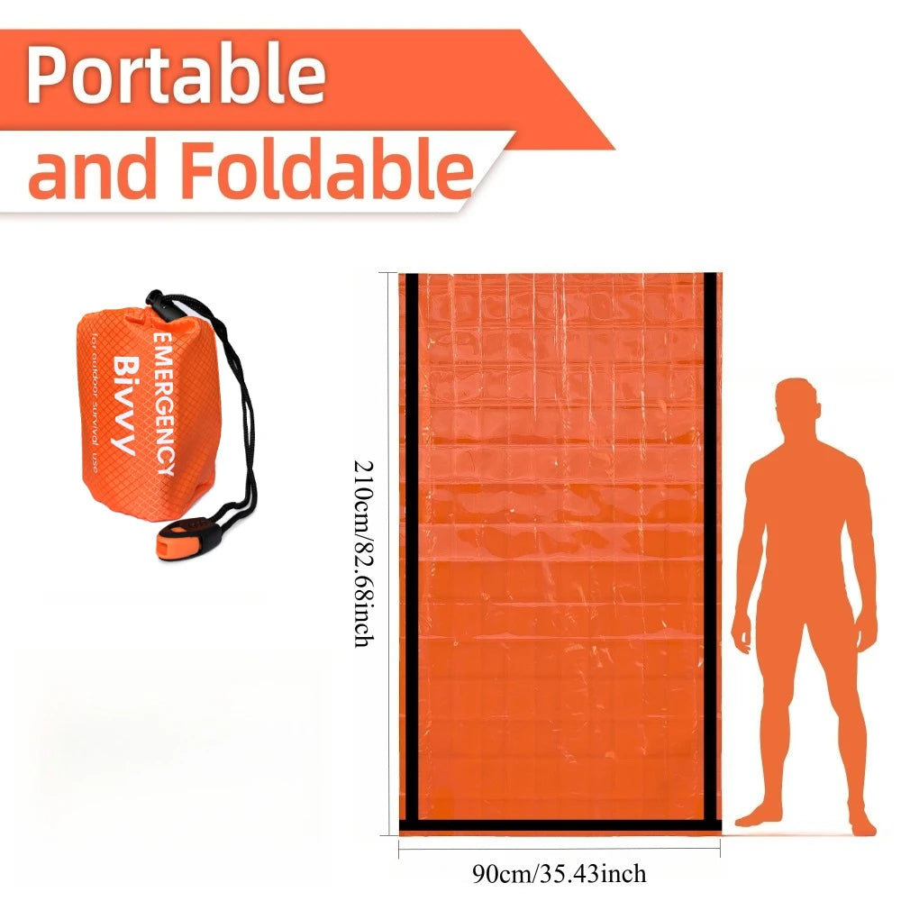3-piece emergency sleeping bag Whistle And Storage Bag