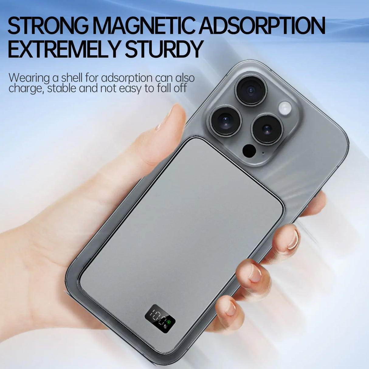 Ultra Thin Fast Charging LED Display Power Magnetic Bank For iPhone Samsung Phone Airpods