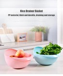 Plastic Rice Bowl Strainer/ Vegetable Colander Basket With Handles