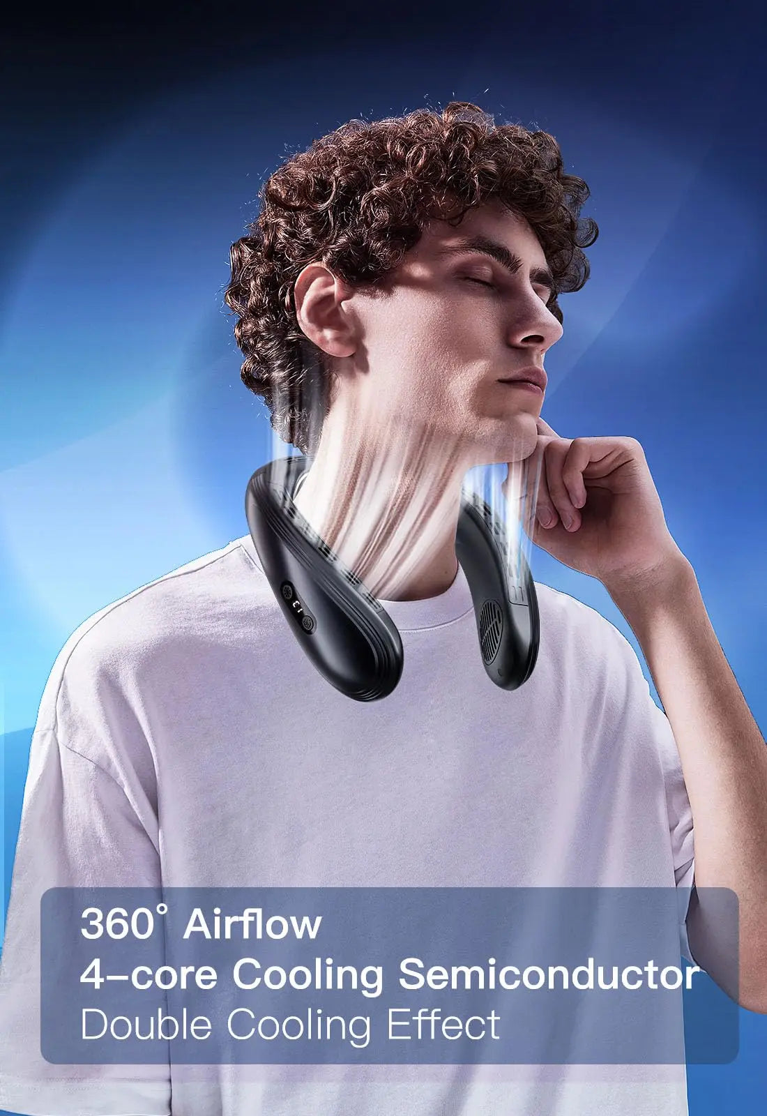 Rechargeable Semiconductor Bladeless Turbo Neck Fan