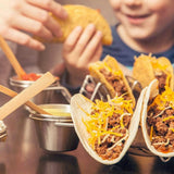 Stainless Steel Taco Holder Set With 2 Sauce Cup Holder