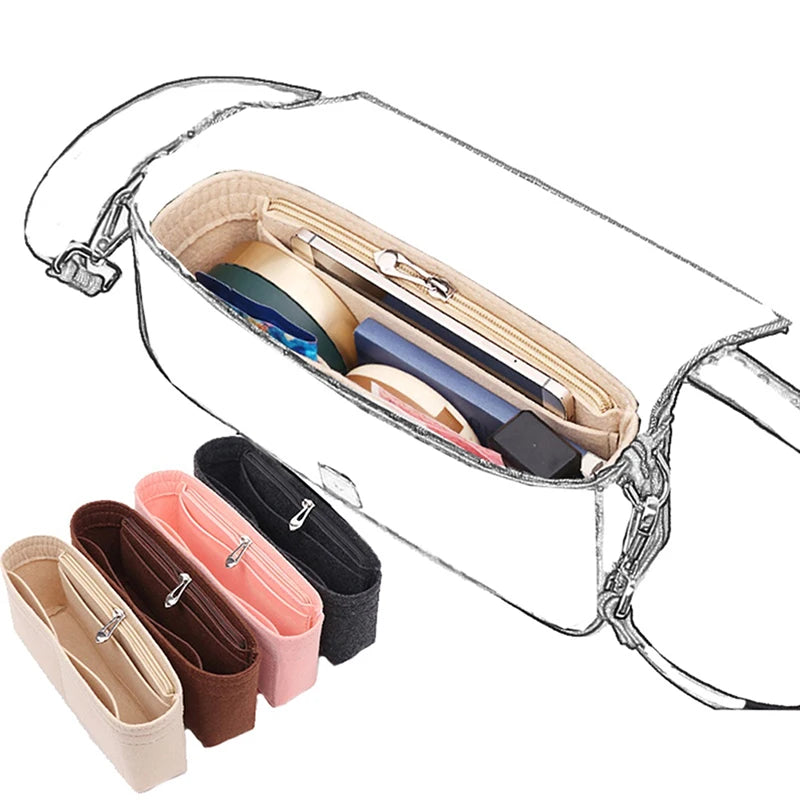 Felt Insert Accessory Organizer For Handbags
