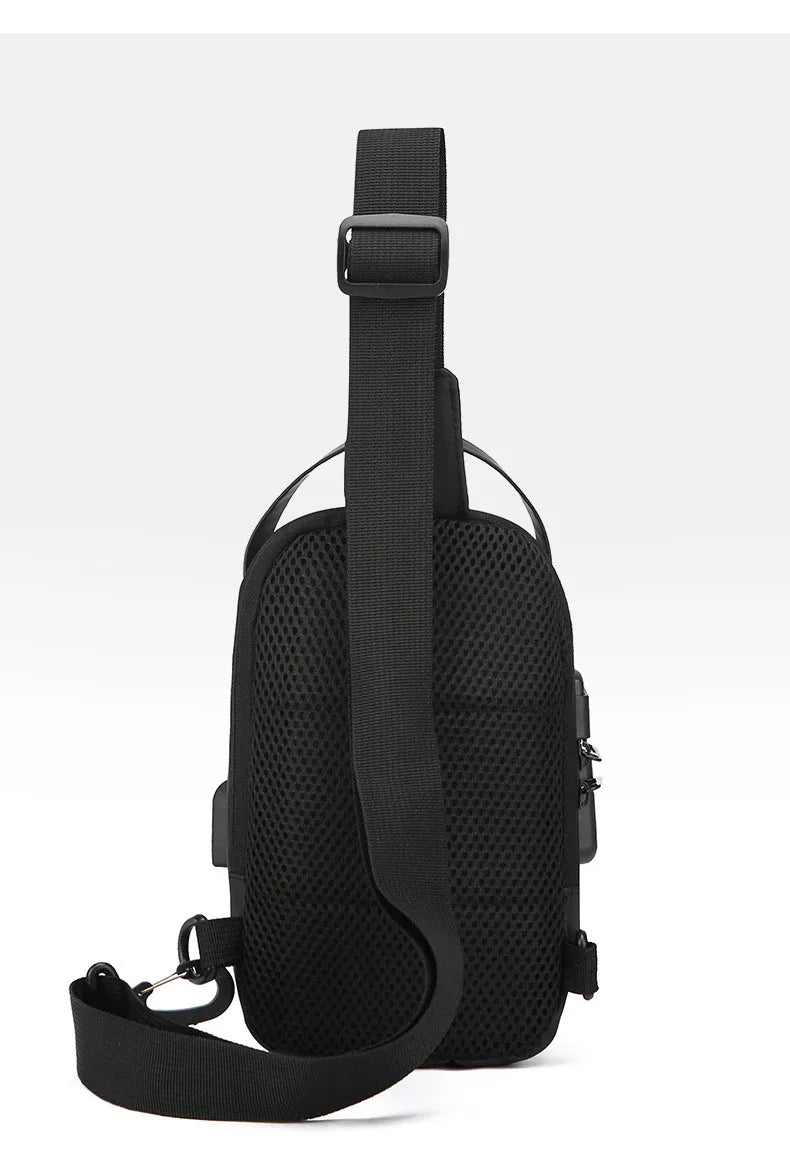 Men's Anti Theft USB Charging Crossbody Bag