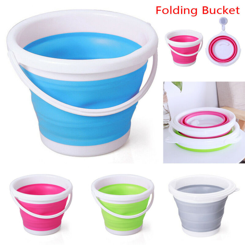 10L/5L/3L Collapsible silicone washing bucket with lid.