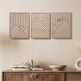 3PCS Retro Wood Indoor Wall Hanging Art