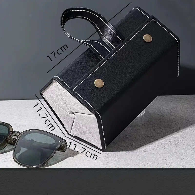 PU Leather Portable Storage Case For 5 Pairs of Glasses