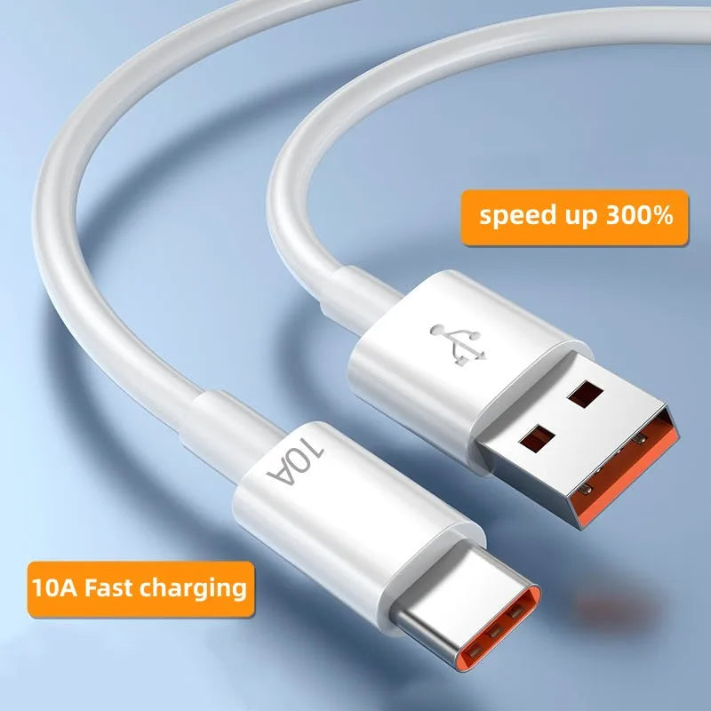 Super Fast Charging 120W USB Type C Cable 10A USBA to USB C 0.25/1/1.5/2M