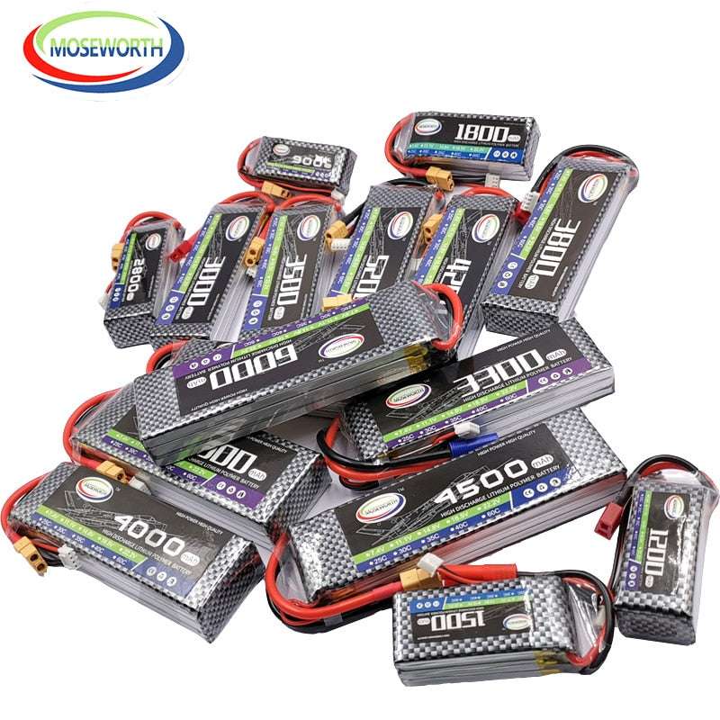 2S 3S 4S 6S 2200 4200 5200 6000mAh 30C 40C 60C 7.4V 11.1V 14.8V RC LiPo Battery For RC Drone Helicopter .