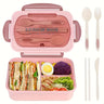 1pc Insulated Microwavable Sealed Lunch Box With Compartments