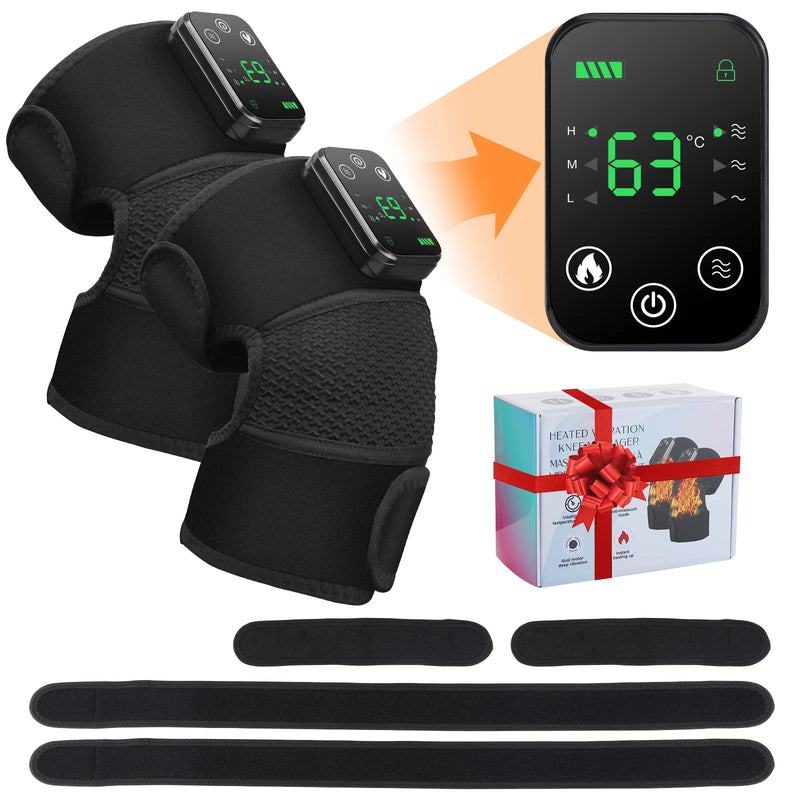 Rechargeable Electric Heated Vibration Massage Belt For Knees, Shoulders Or Elbows