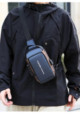 Men's Anti Theft USB Charging Crossbody Bag