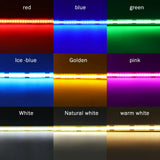 Battery Powered8MM COB Multi Color Led Strip 5V with Motion Sensor 320LEDs/M Led Induction